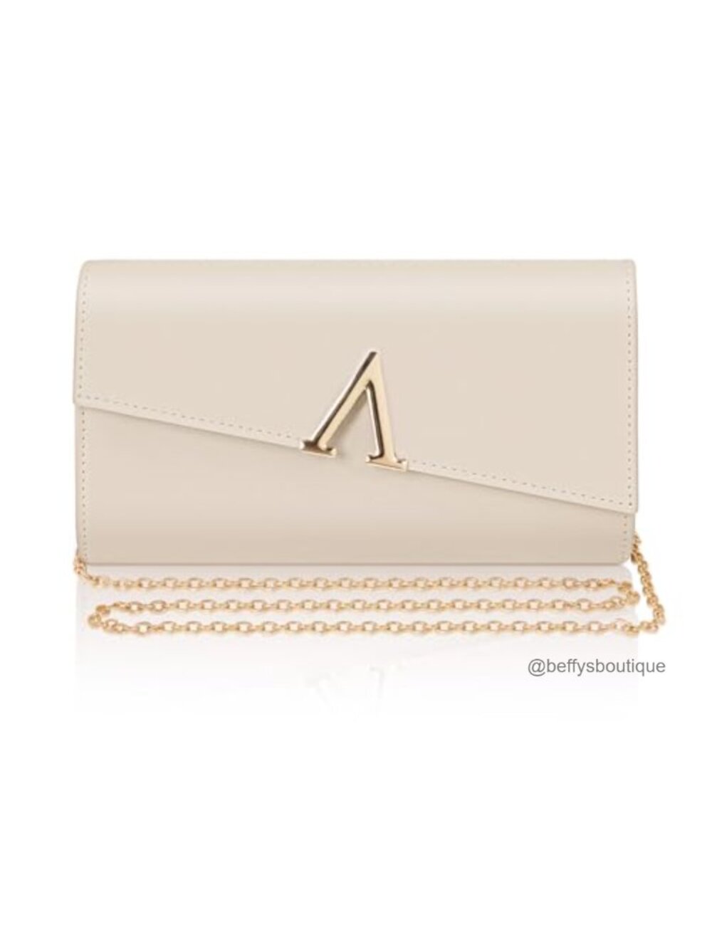 Larcenciel Faux Leather Clutch Evening Bag with 2 Detachable Chains